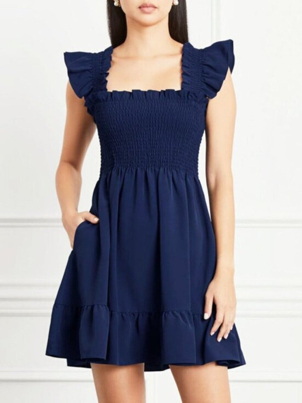 New Hill House Elizabeth 100% Cotton Mini Nap Dress Navy XL